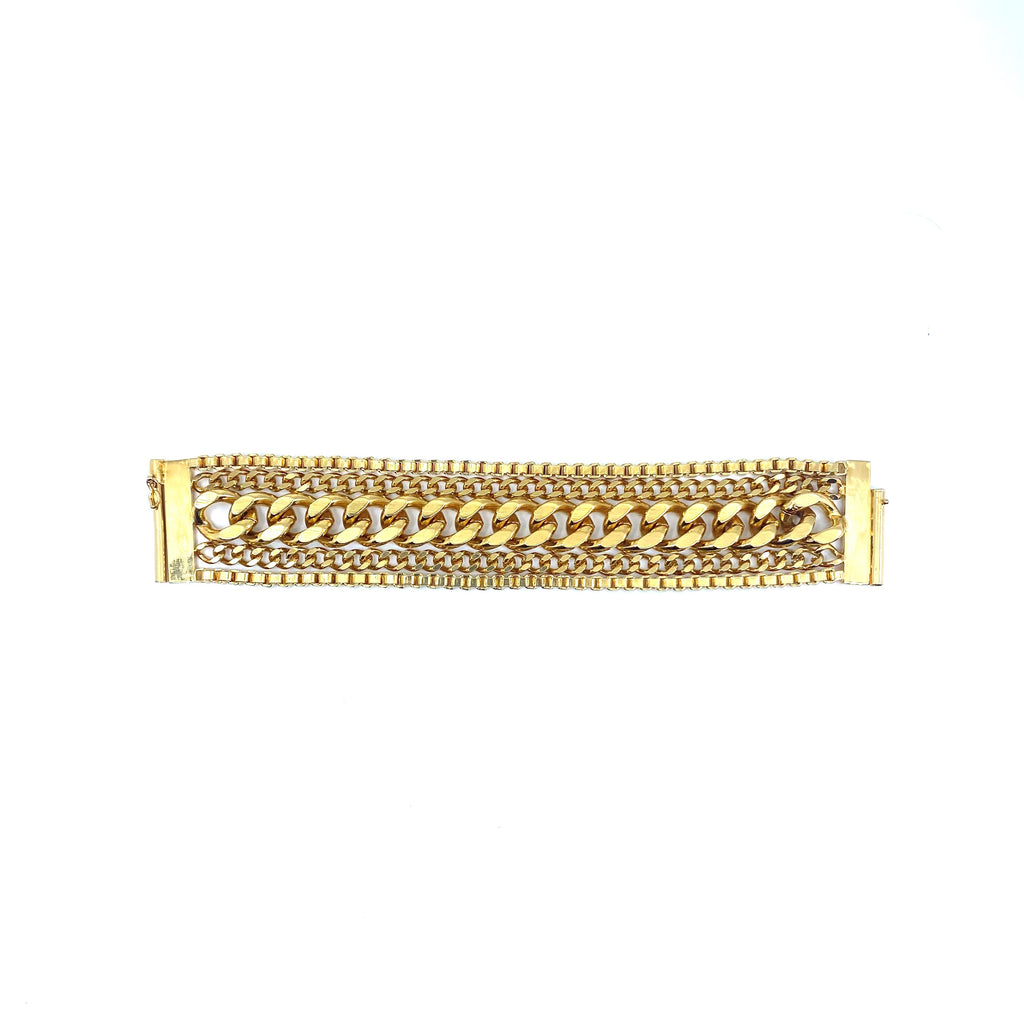 Gorgeous Gold Plated 5-Strand Link Statement Bracelet