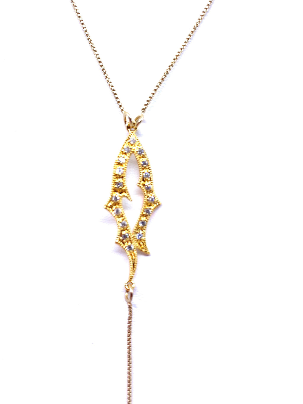 Elegant Sparkling Crystal 14kt Gold Plated Necklace