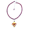 Sunset Purple Plum Moukaite Sterling Silver Pearl Necklace