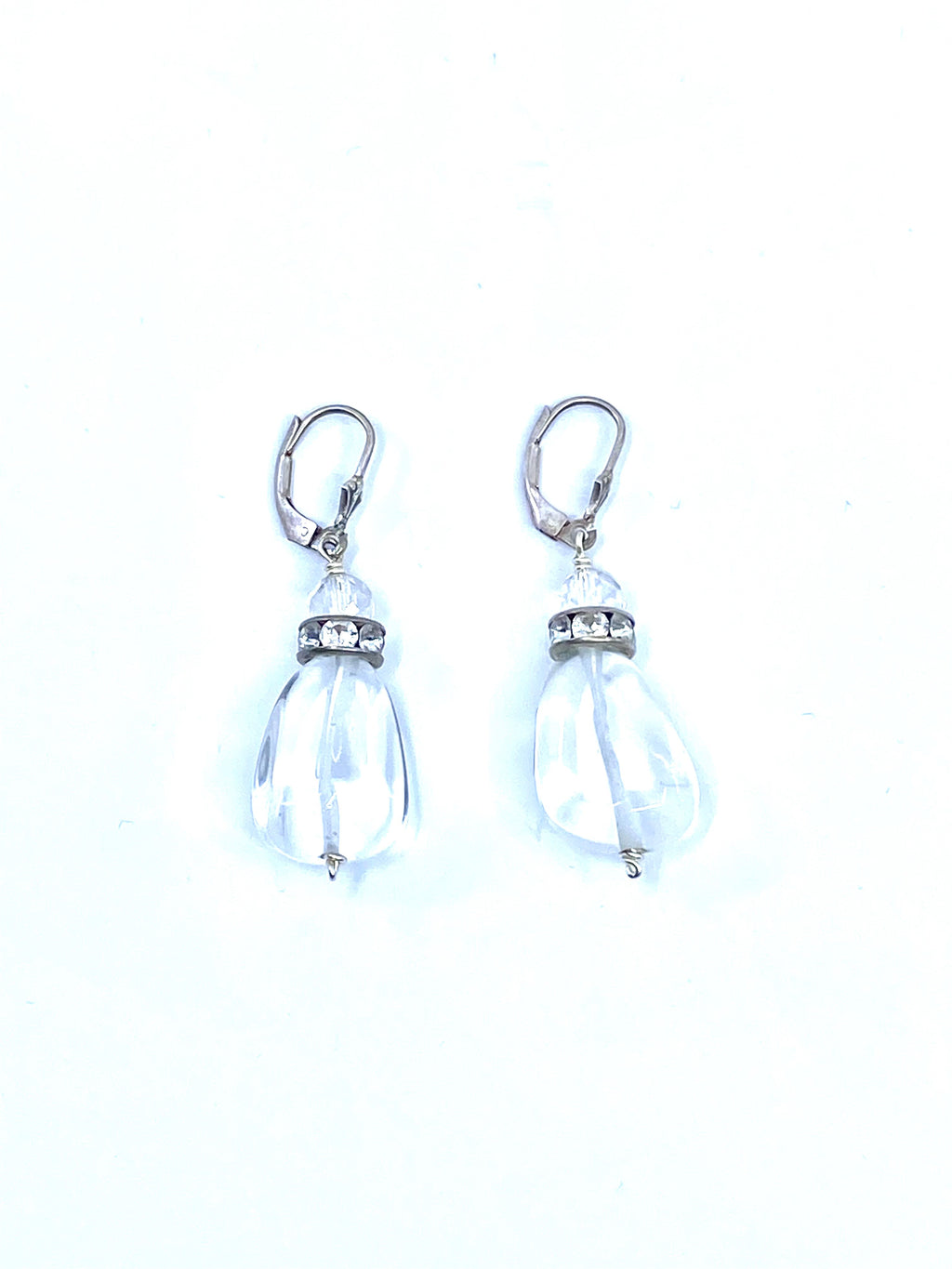 Luxurious Smooth Quartz Sterling Silver Earrings.