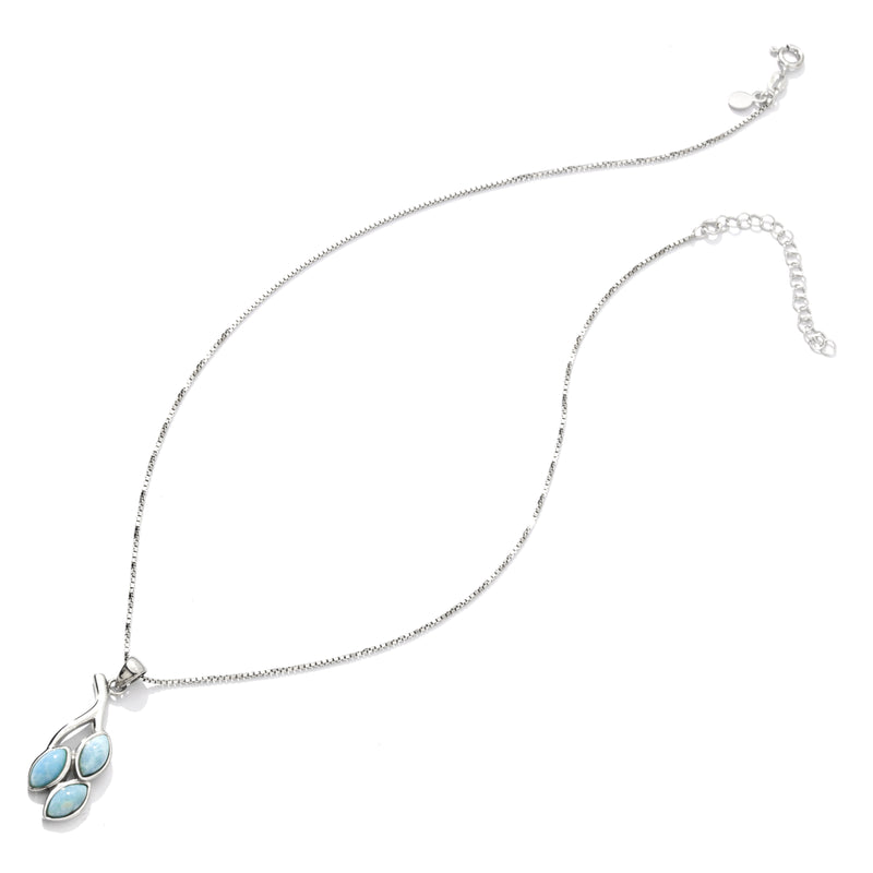 Larimar leaves are Falling! Sterling Silver Necklace