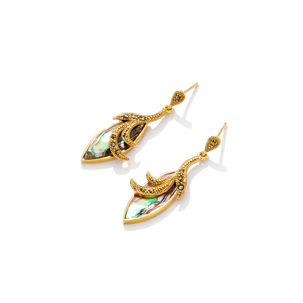 Abalone Contessa Gold Plated Earrings