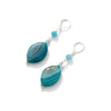 Sky Blue Agate Earrings in Silver or Gold Filled Lever Back