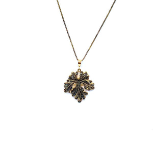 Vinetage Style Gold Marcasite Leaf Necklace