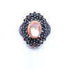 Gorgeous Pink Shell Marcasite Sterling Silver Statement Ring