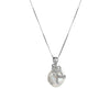 Elegant Large Baroque Pearl with Crystal accents Sterling Silver Statement Pendant