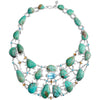 Magnificent Turquoise, and Blue Topaz Sterling Silver Statement Necklace