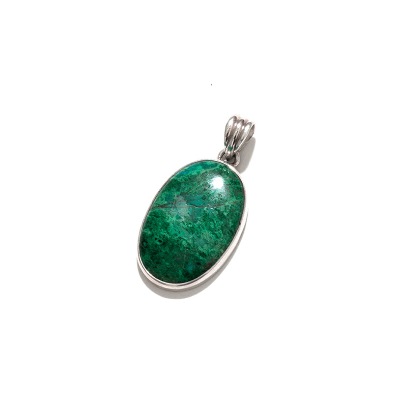 Vibrant Green Turquoise Sterling Silver Pendant