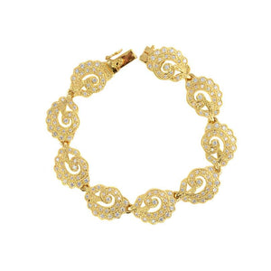 Victorian Majesty Crystal 14kt Gold Plated Bracelet