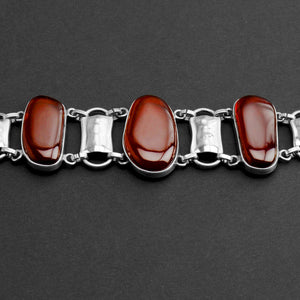 Stunning Polish Designer Clear Cherry Baltic Amber Sterling Silver Statement Bracelet