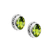 Sparkling, Luscious Lime Green Peridot Sterling Silver Stud Earrings