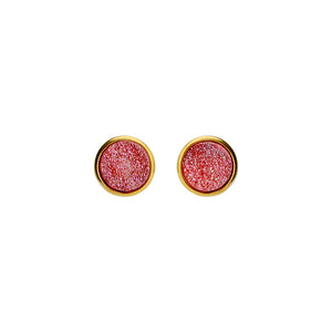 Starborn Sparkly Titanium Drusy Gold Plated Stud Earrings