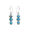 Luxurious 3-Stone Australian Blue Opal Sterling Silver Earrings