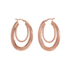 Stunning Double Oval Hoop Sterling Silver Statement Earrings (in 2 colors)
