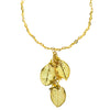 18kt Gold Plated Necklace with 24kt Gold Saturated Real Rose Leaves
