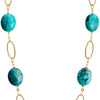Gorgeous Chalk Turquoise Gold Plated Link Necklace