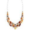 Gorgeous Citrine, Baltic Amber, Garnet & Red Pearl Sunset Statement Necklace