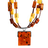 Polish Designer Aleksander Gliwinski Baltic Amber Large Stone Statement Necklace