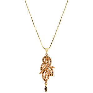 Art Deco Marcasite Rose Gold Plated Necklace