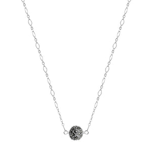 Sparkling Single Marcasite Ball Sterling Silver Necklace