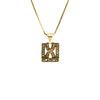 Delicate Art Deco Style Gold Plated Marcasite Pendant on Italian Gold Plated Silver Chain