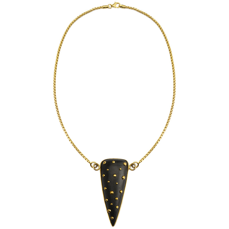 Karen London Edgy Studded Rosewood 24kt Gold Plated Necklace