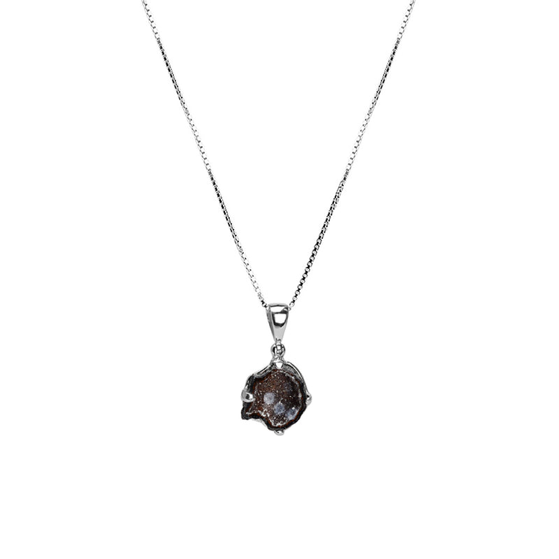 Petite Sparkling Starborn Geode Sterling Silver Necklace 16