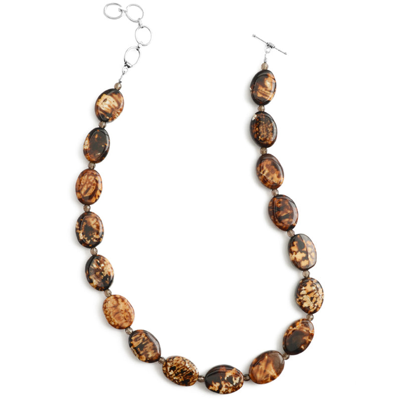 Exotic Leopard Print Agate Necklace, in Sterling Silver or Gold Filled-16