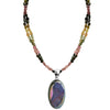 Magnificent Purple Titanium Drusy and Tourmaline Sterling Silver Statement Necklace