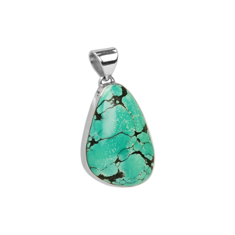 Genuine Natural Turquoise Stone Sterling silver Pendant