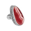 Gorgeous Striped Rhodochrosite Sterling Silver Statement Ring