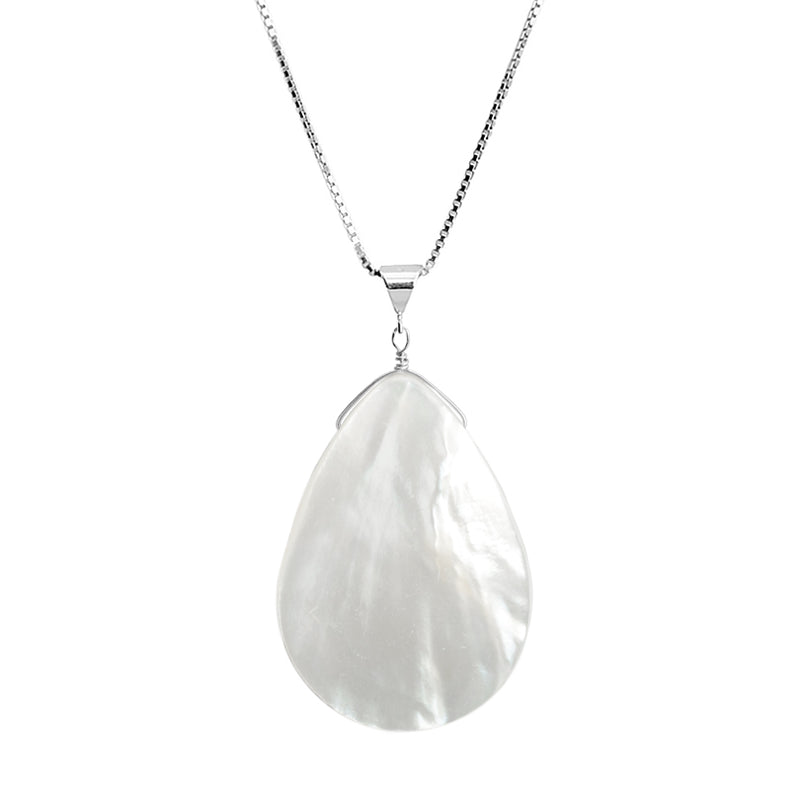 Lovely White Shell Sterling Silver Necklace 16