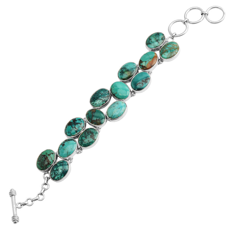 Beautiful Statement Turquoise Sterling Silver Bracelet