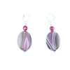 Beautiful Stripped Rose Agate Sterling Silver Statement Earrings