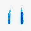 Gorgeous River Blue Agate Sterling Silver Statement Earrings