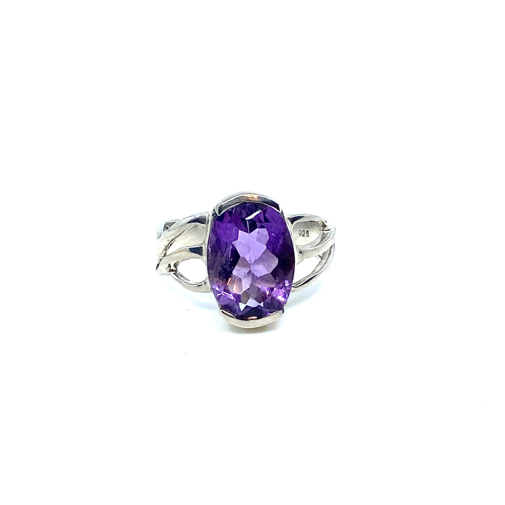 Gorgeous Amethyst Sterling Silver Ring.
