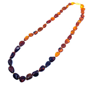 Gorgeous Mixed Amber Single Strand Statement Necklace