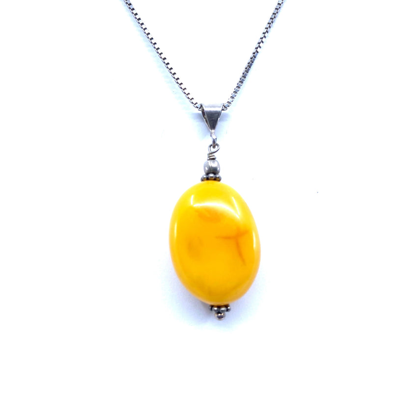 Beautiful Butterscotch Baltic Amber Pendant on Silver Chain