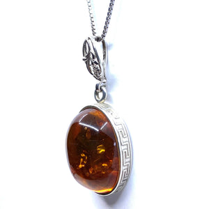 Beautiful Cognac Sterling Silver Pendant