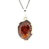 Gorgeous Silver Floral Designed Cognac Baltic Amber Silver Pendant