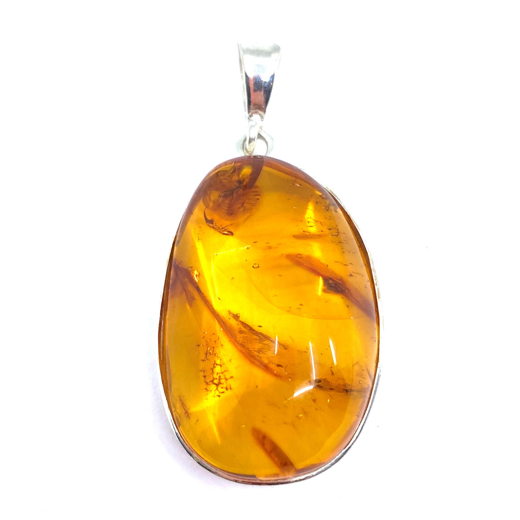 Delicious Honey Syrup Amber Sterling Silver Statement Pendant