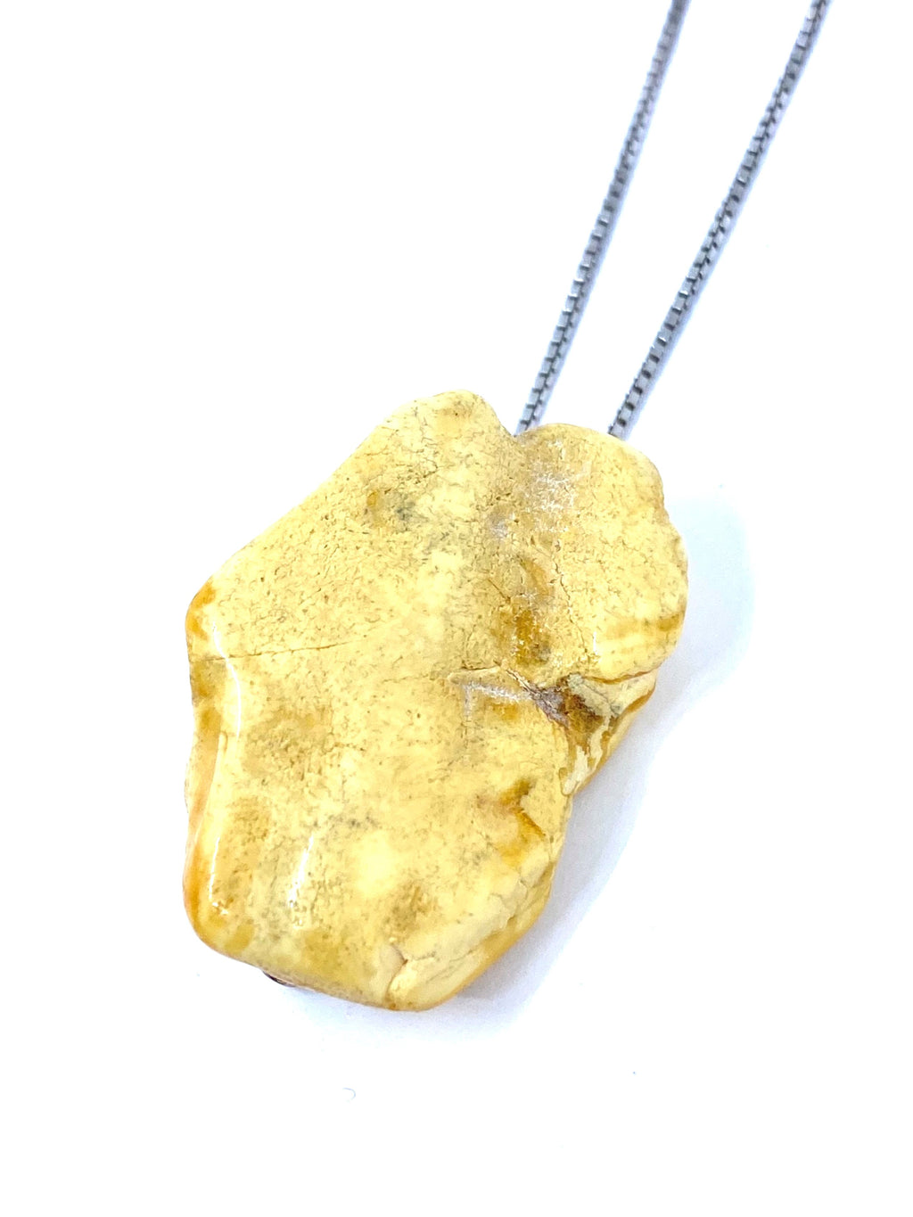 Unique Baltic Butterscotch Amber Silver Pendant Brooch