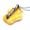Unique Baltic Butterscotch Amber Silver Pendant Brooch