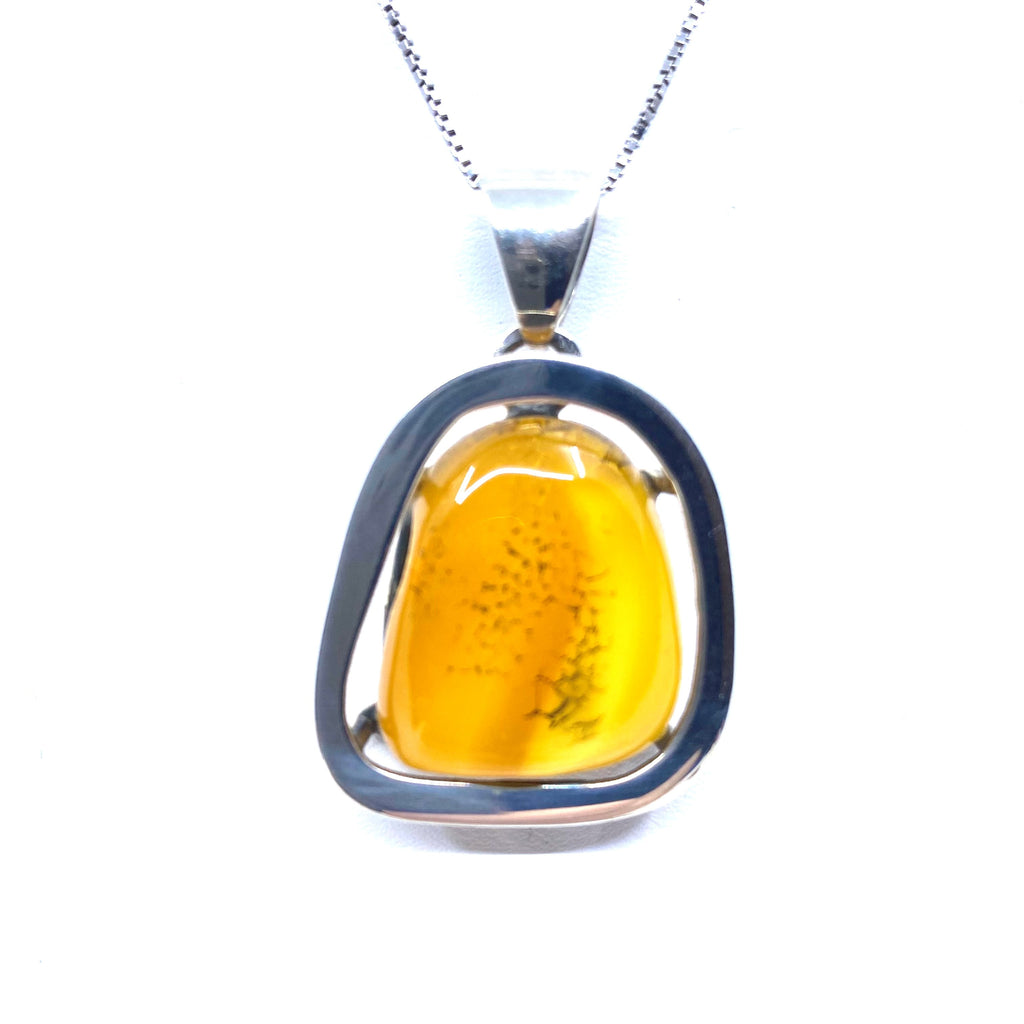 Unique Butterscotch Sterling Silver Pendant