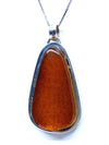 Designer Gorgeous Cognac Amber Sterling Silver Statement Pendant