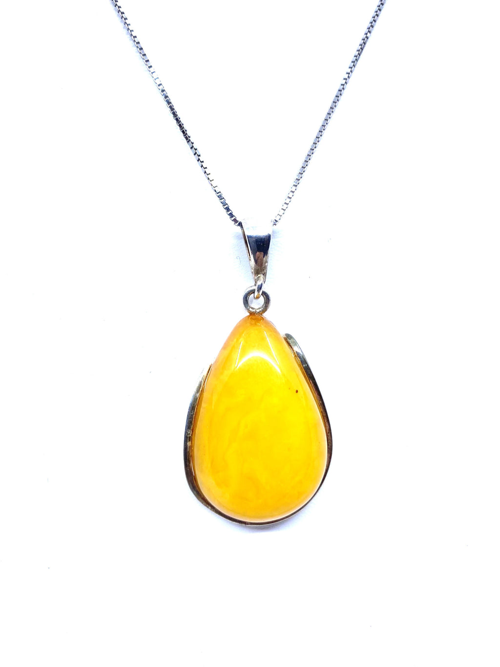 Gorgeous Baltic Butterscotch Amber Sterling Silver Statement Pendant
