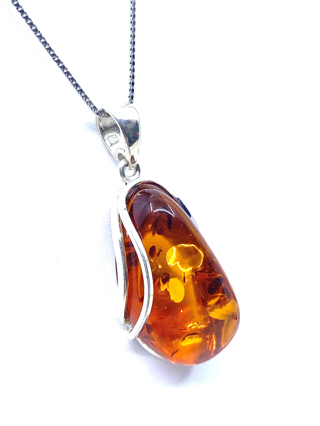 Master Piece Baltic Cognac Amber Sterling Silver Statement Pendant