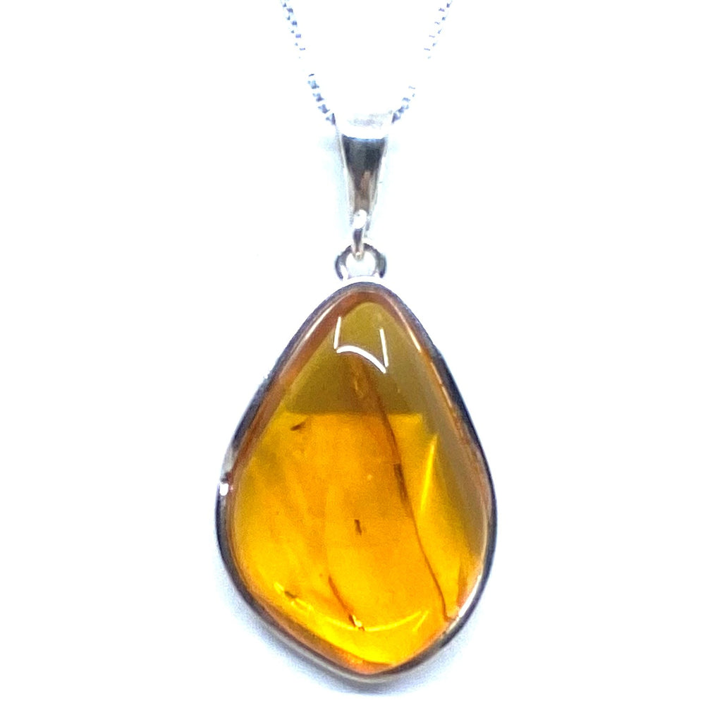 Gorgeous Honey Baltic Amber Sterling Silver Statement Pendant