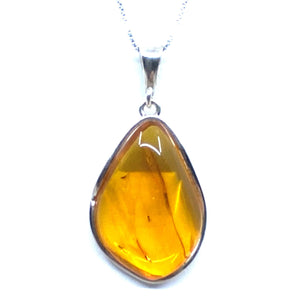 Gorgeous Honey Baltic Amber Sterling Silver Statement Pendant