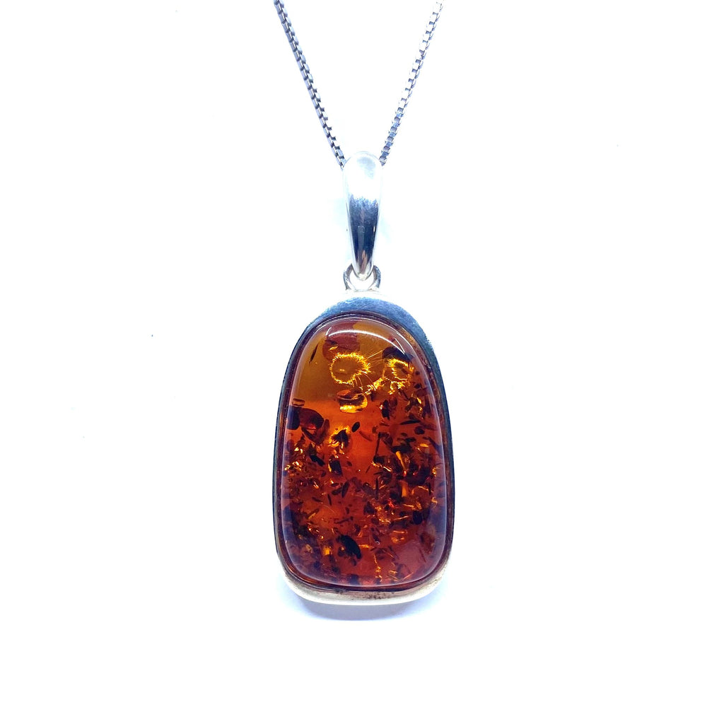 Gorgeous Cognac Baltic Amber Sterling Sliver Pendant